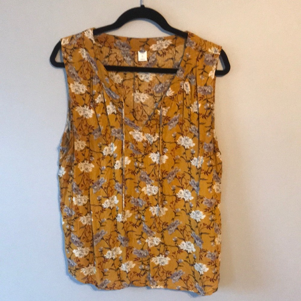 Floral yellow tank top